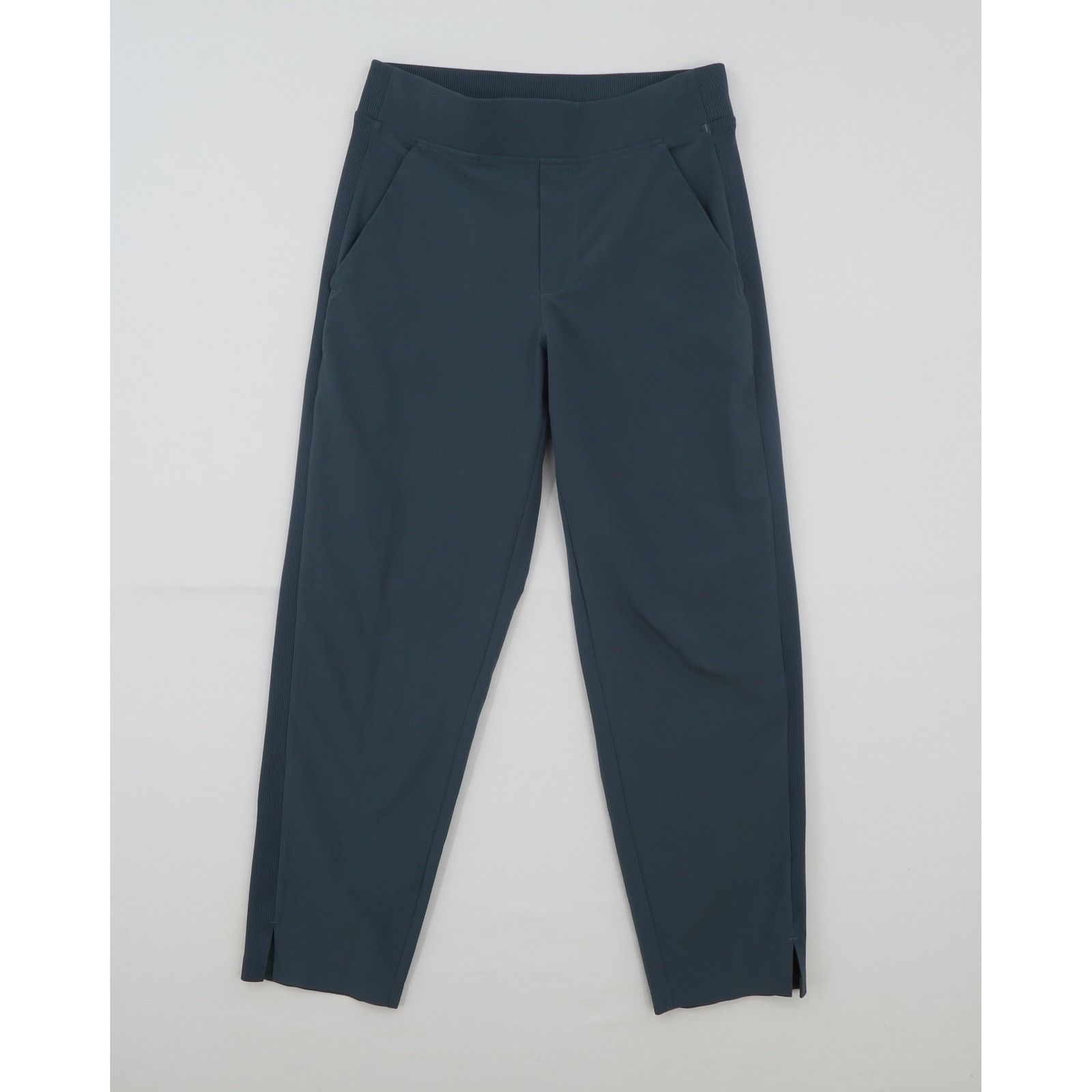 Athleta Brooklyn Ankle Pants Dark Teal Blue Size 0 Petite Ribbed Waist